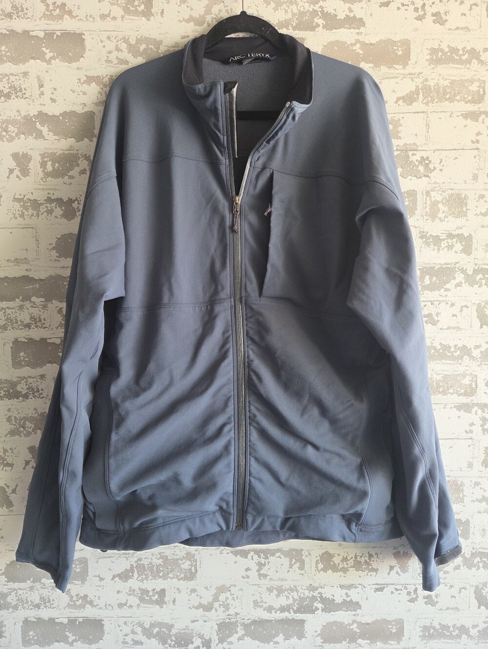 Arc'teryx Softshell Jacket Mens Large Blue Gray Full Zip Hiking Gorpcore